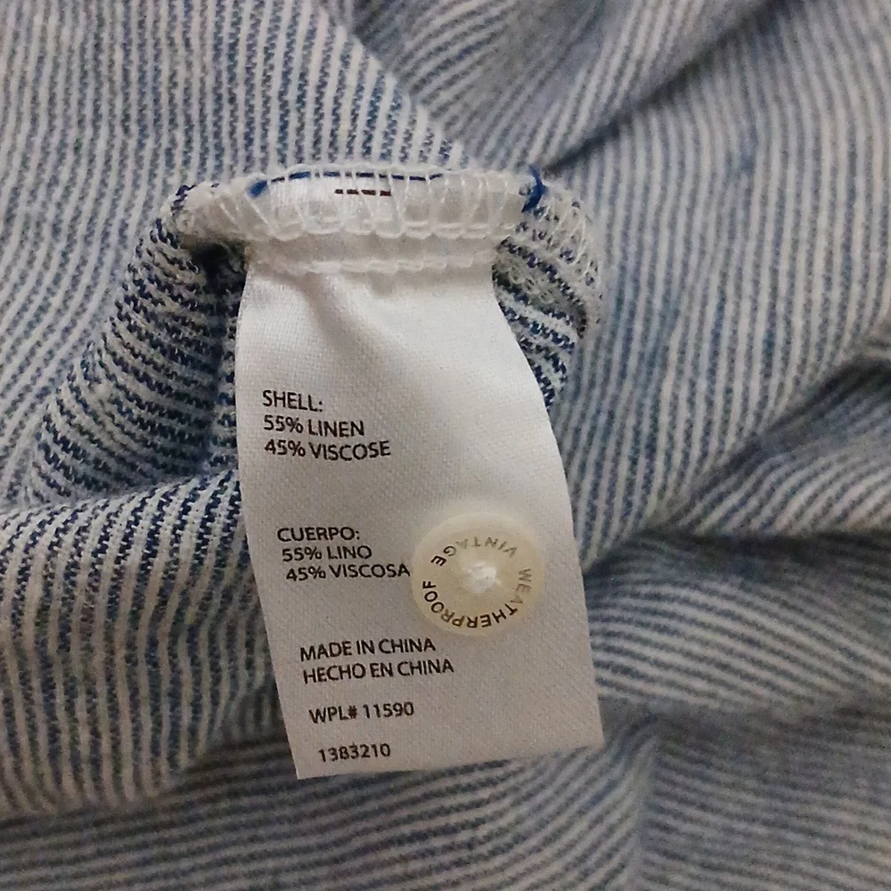 Weatherproof | Blue Shosrtsleeve Washable Linen Button Down Shirt Size XL - Picture 3 of 4